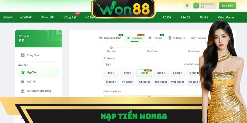 Nạp tiền Won88